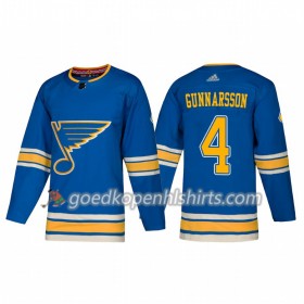 St. Louis Blues Carl Gunnarsson 4 Adidas 2018-2019 Alternate Authentic Shirt - Mannen